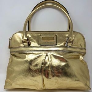 Marc Jacobs Vintage Rare Italian Leather Gold Satchel